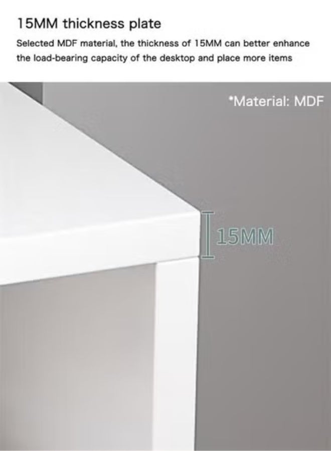 Beauenty 40*30*59cm White Nightstand Table with 2 Drawers Bedside Cabinets Small Side Table with Solid Wood Legs for Bedroom Office Living Room Modern Bedside Table Easy Assembly - Image 5