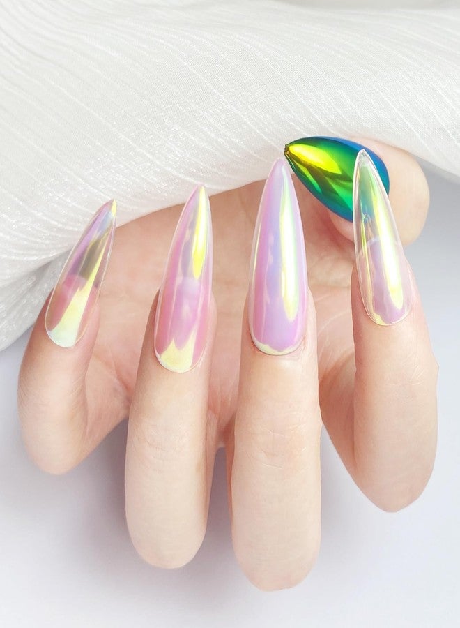 FNNZ Unicorn Chrome Nail Powder, Aurora Unichrome Mermaid Aurora Nail Powder Pigment Pearlescent Nail Art Glitter Decoration for Home DIY Nail Salon Manicure - Summer Firefly - Image 2
