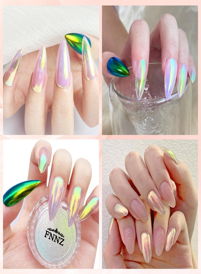 FNNZ Unicorn Chrome Nail Powder, Aurora Unichrome Mermaid Aurora Nail Powder Pigment Pearlescent Nail Art Glitter Decoration for Home DIY Nail Salon Manicure - Summer Firefly - Image 5