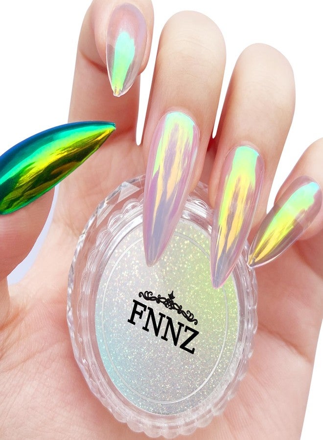 FNNZ Unicorn Chrome Nail Powder, Aurora Unichrome Mermaid Aurora Nail Powder Pigment Pearlescent Nail Art Glitter Decoration for Home DIY Nail Salon Manicure - Summer Firefly - Image 1