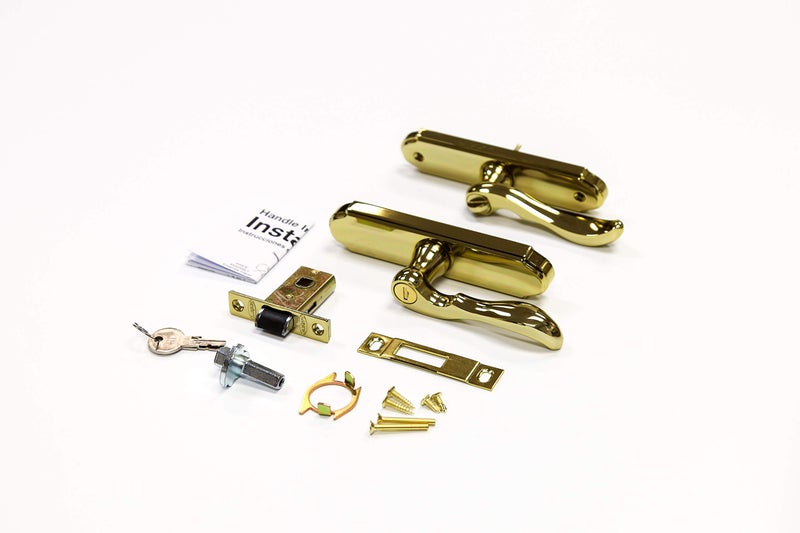 Larson Certified Storm Door M2 Mortise Brass Handle Set, Storm Door Handle Replacement with Keyed Deadbolt - Image 3