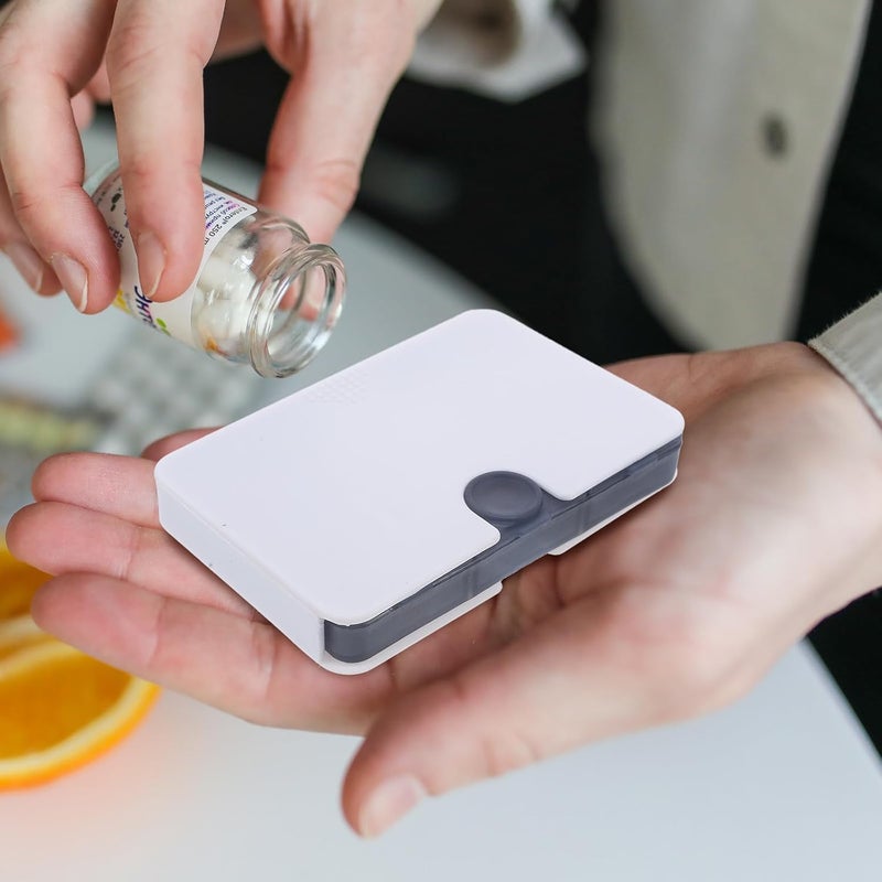 Portable Medicine Organizer 3pcs Small 6-Compartment Pill Box Set Detachable Compact Travel Storage Case for Purse Pocket Daily Medication Management - Image 3
