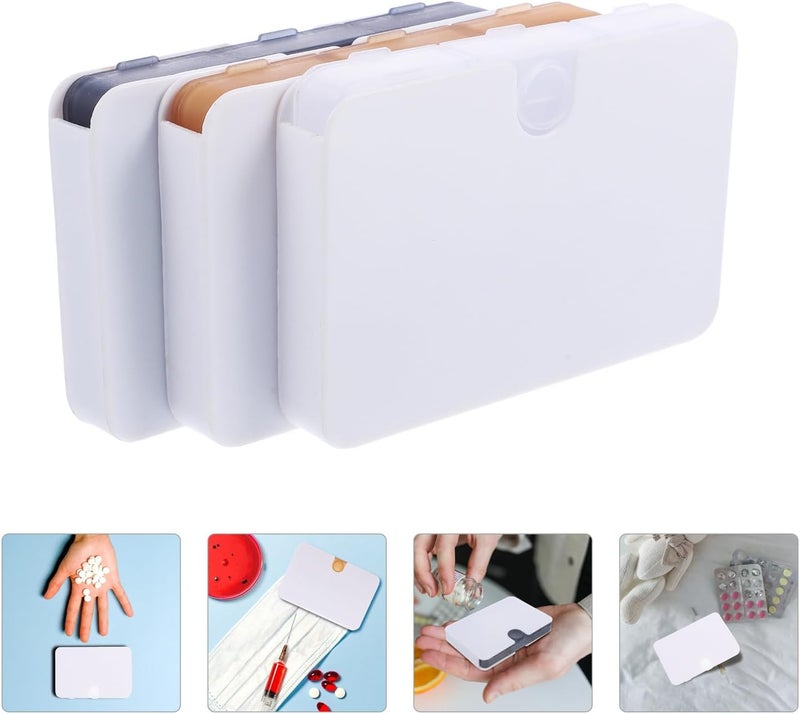 Portable Medicine Organizer 3pcs Small 6-Compartment Pill Box Set Detachable Compact Travel Storage Case for Purse Pocket Daily Medication Management - Image 5