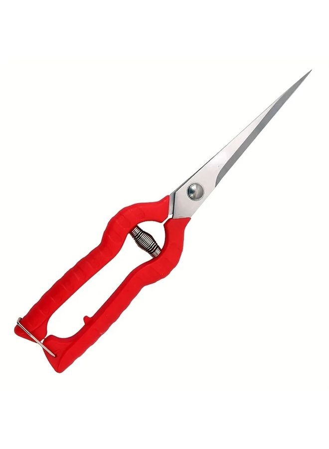 Professional Garden Pruning Shears 1pc Stainless Steel Blades Ergonomic Red Grip - Image 2