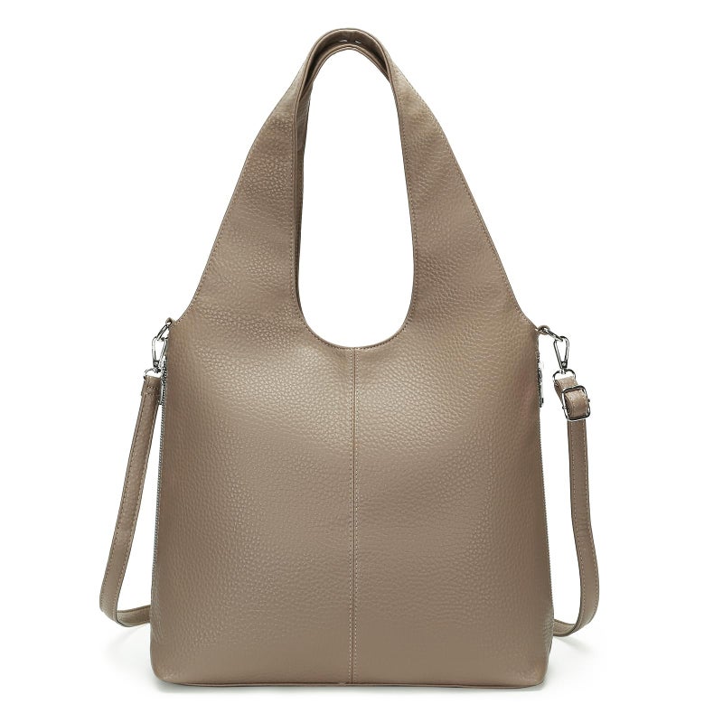 Herald Slouchy Hobo Shoulder Bag for Women Soft Retro Top Handle Crossbody Purses Tote Handbag with Adjustable Strap (Khaki) - Image 1