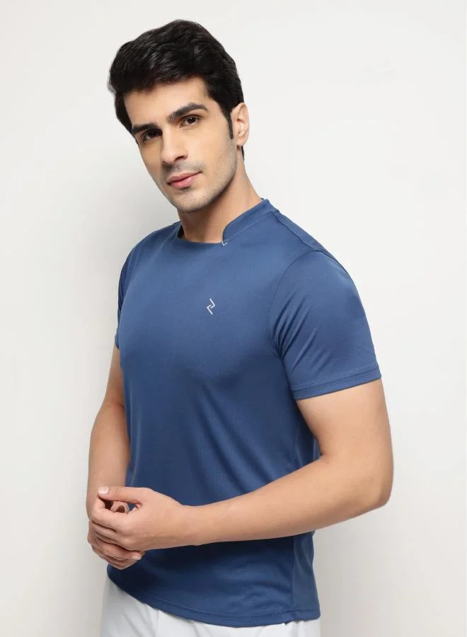 زيسي تي شيرت بياقة مربعة - نيلي غامق