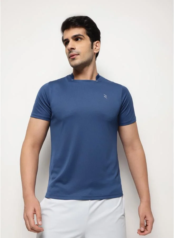 زيسي تي شيرت بياقة مربعة - نيلي غامق