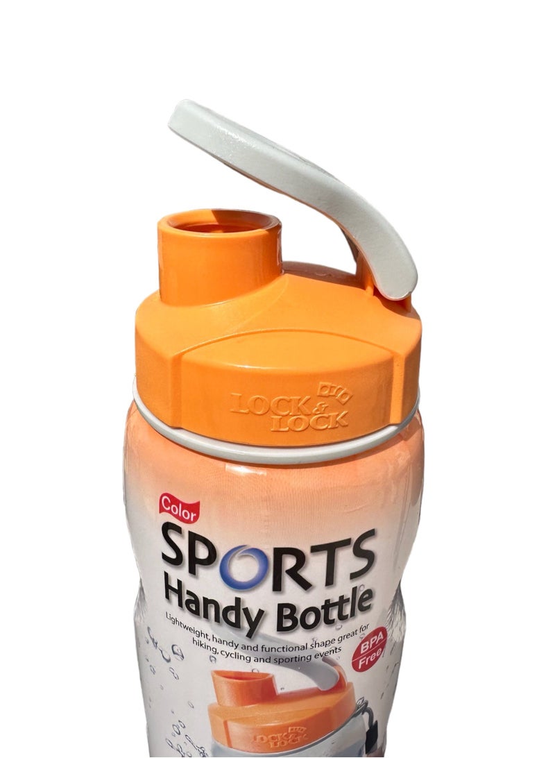 LOCK & LOCK LocknLock 500ml Color Sports Handy Bottle - Orange, Collapsible, Lightweight, with Wrist Strap and Quick-Access Top - Image 2