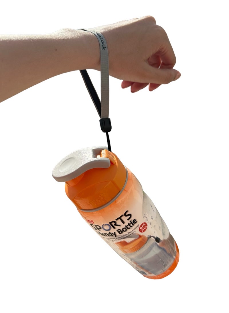 LOCK & LOCK LocknLock 500ml Color Sports Handy Bottle - Orange, Collapsible, Lightweight, with Wrist Strap and Quick-Access Top - Image 5