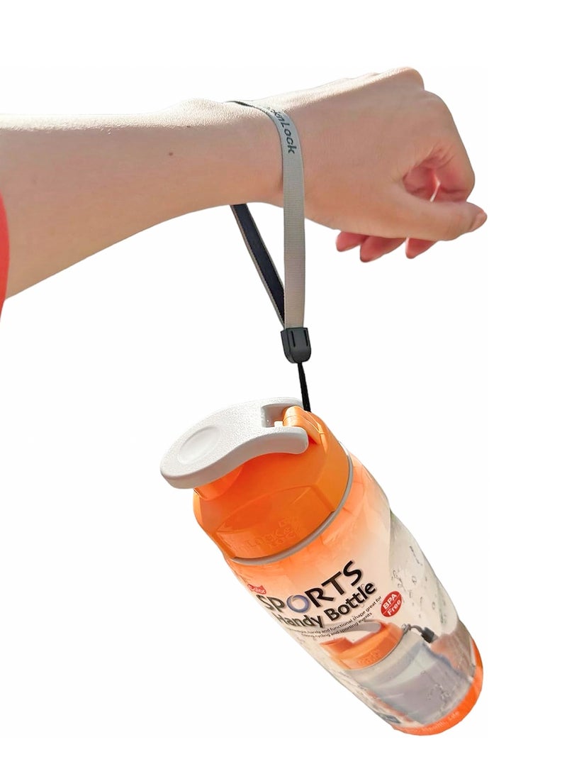 LOCK & LOCK LocknLock 500ml Color Sports Handy Bottle - Orange, Collapsible, Lightweight, with Wrist Strap and Quick-Access Top - Image 4
