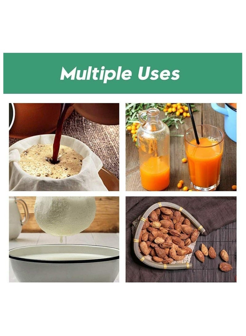 هاهاهاي 5 قطع أكياس تصفية حليب الجوز الغذاء الصف ، 200 ميكرون 20 * 30CM كيس شبكة غرامة لتصفية الحليب والقهوة والعصائر والشاي - Image 5