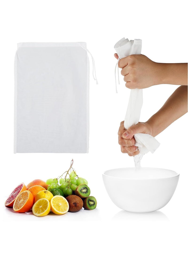 هاهاهاي 5 قطع أكياس تصفية حليب الجوز الغذاء الصف ، 200 ميكرون 20 * 30CM كيس شبكة غرامة لتصفية الحليب والقهوة والعصائر والشاي  - Image 1