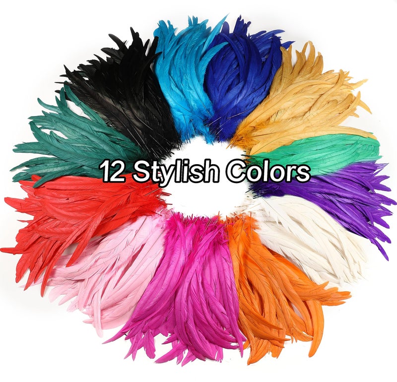Holmgren Dark Green Rooster Feathers - 60pcs 12-14inch Natural Large Rooster Coque Tail Feathers Bulk foror DIY Crafts Hats Costume, Party Performances Decoration (Dark Green) - Image 4
