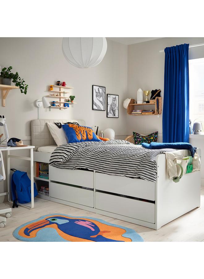 زبون غطاء لحاف وغطاء وسادة، أسود أبيض/زيبرا، 150x200/50x80 سم - Image 5