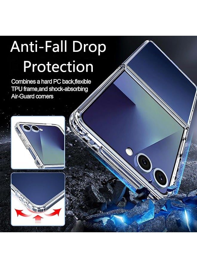 Case for Samsung Galaxy Z Flip 7 5G (2025), Ultra Clear, Shockproof Crystal Protection, Hard Case Cover, Anti-Yellowing, Wireless Charging Compatible (Clear ) - Image 2
