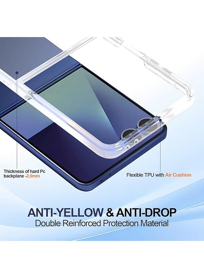 Case for Samsung Galaxy Z Flip 7 5G (2025), Ultra Clear, Shockproof Crystal Protection, Hard Case Cover, Anti-Yellowing, Wireless Charging Compatible (Clear ) - Image 4