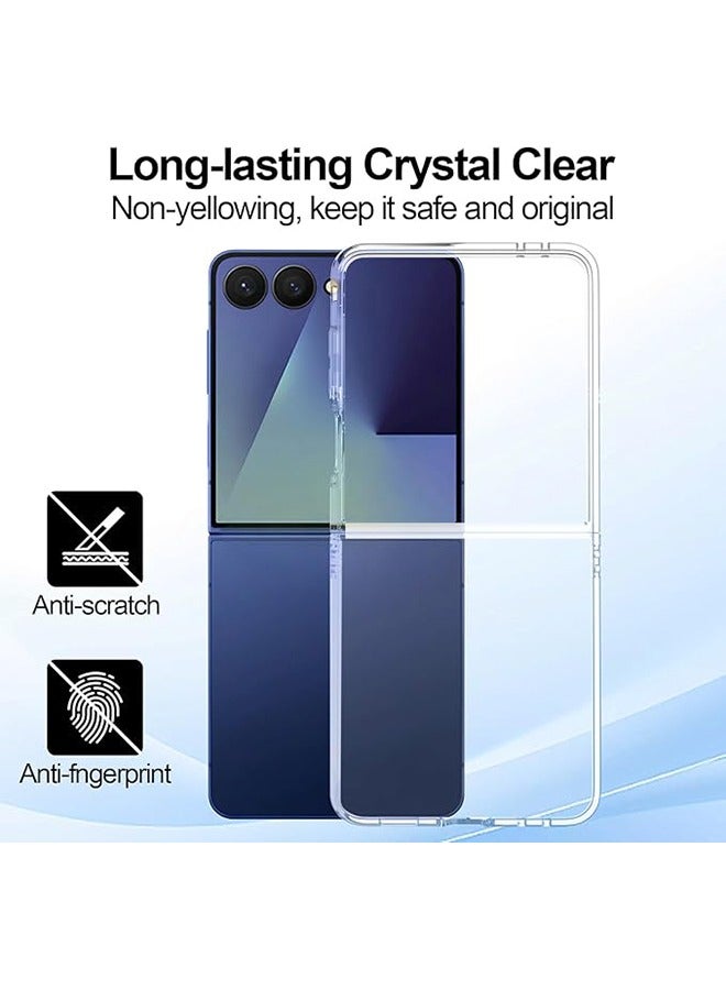 Case for Samsung Galaxy Z Flip 7 5G (2025), Ultra Clear, Shockproof Crystal Protection, Hard Case Cover, Anti-Yellowing, Wireless Charging Compatible (Clear ) - Image 5