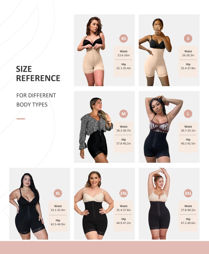 FeelinGirl Body Shaper Shorts Butt Lifter Shapewear Tummy Control Faja Shorts for Women Waist Shaper High-Rise Beige M - Image 5