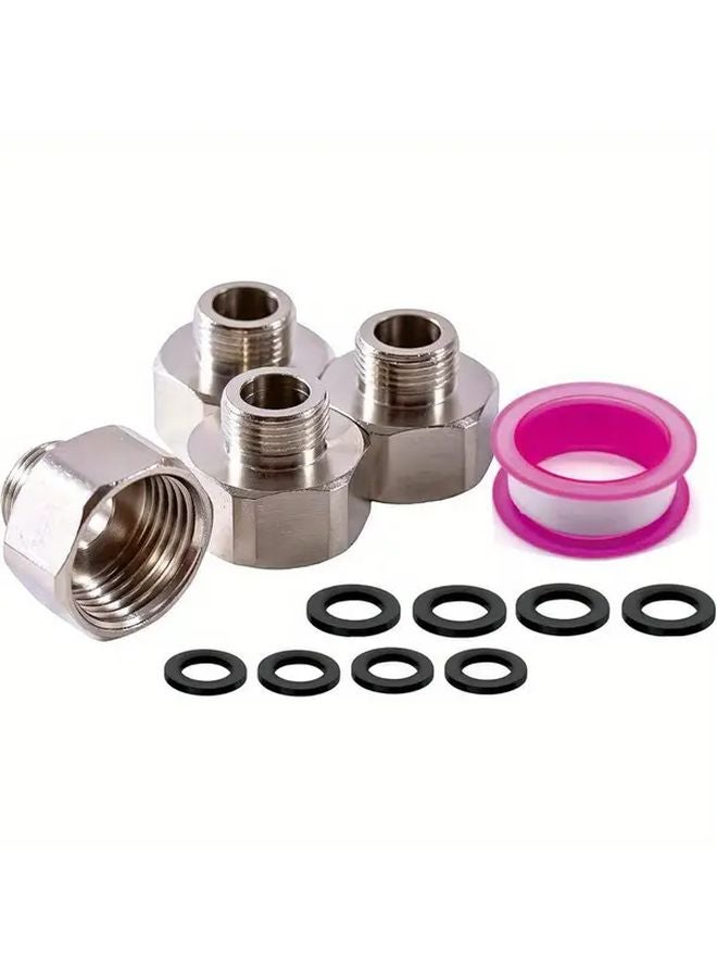 4pcs 12 Inch to 38 Inch Brass Plumbing Adapters with Leak Proof Washer for Faucets - Image 1