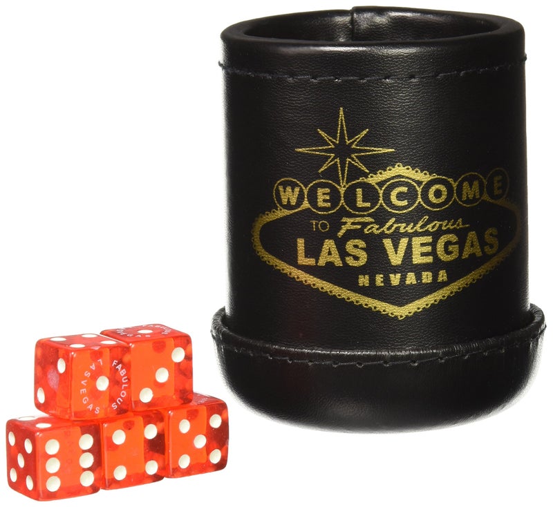 CHH Black Deluxe Welcome To Las Vegas Dice Cup with 5 Standard Dice - Image 2