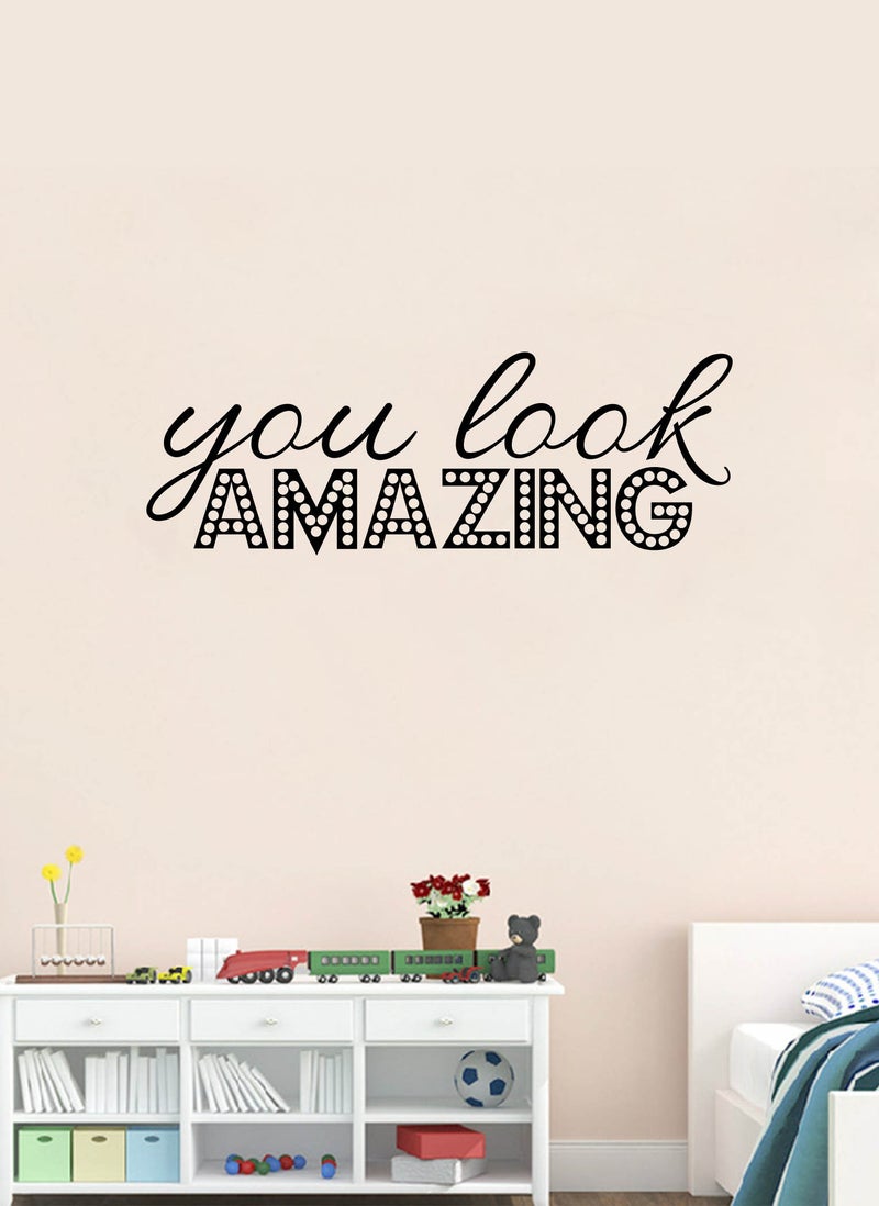 Spoil Your Wall You Look Amazing Quote Mirror Wall Decal - Wall Arts Home Décor - Wall Sticker, 40x10 cm by Spoil Your Wall  - Image 1