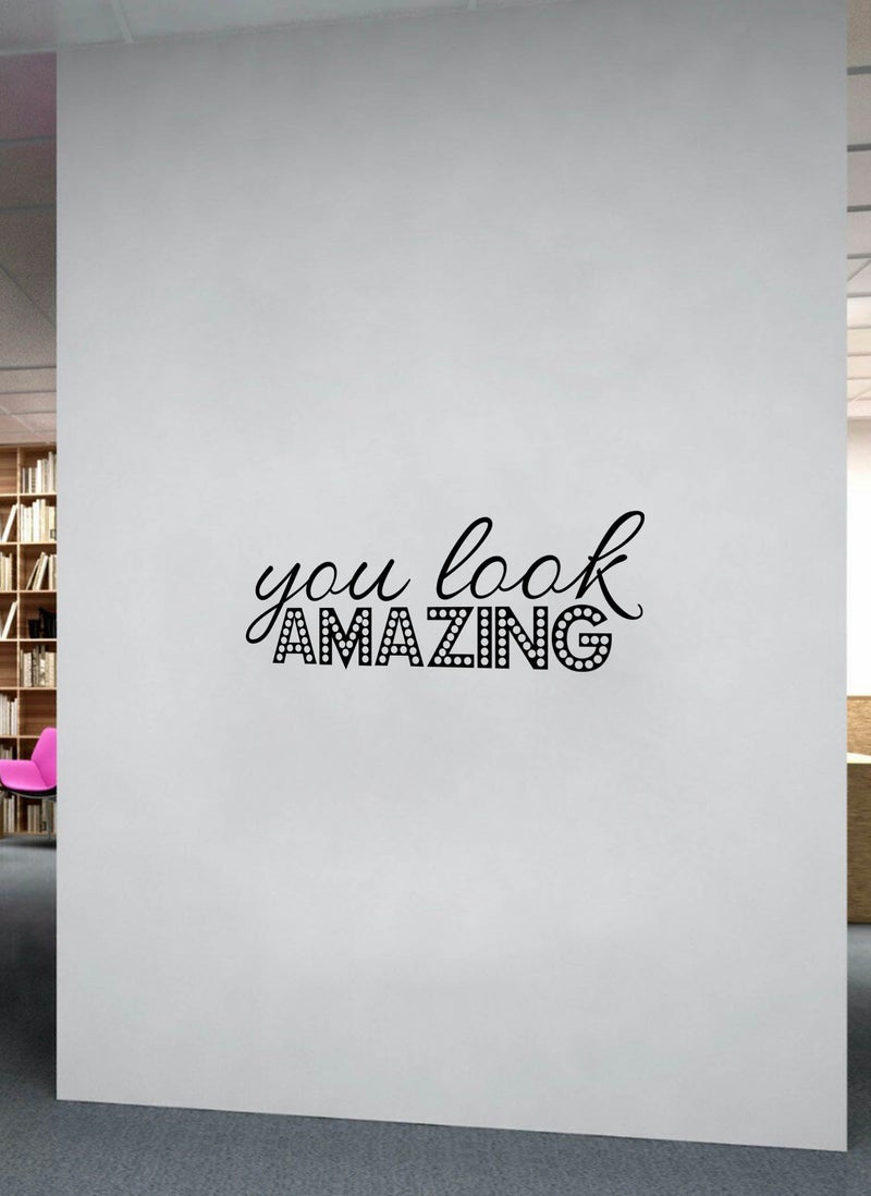 Spoil Your Wall You Look Amazing Quote Mirror Wall Decal - Wall Arts Home Décor - Wall Sticker, 40x10 cm by Spoil Your Wall  - Image 2