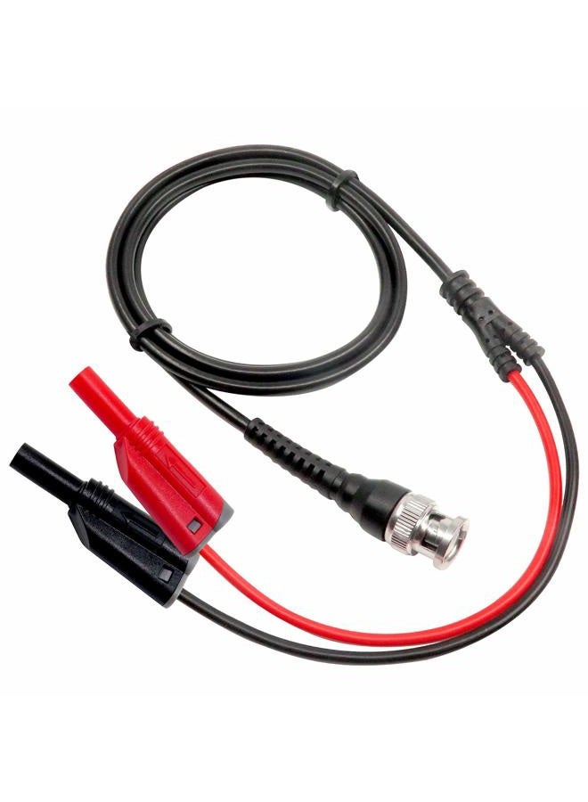 Amadget Coaxial Cable BNC Male to Dual 4mm Banana Plug Stackable Test Lead Probe for Oscilloscope 120CM - Image 1