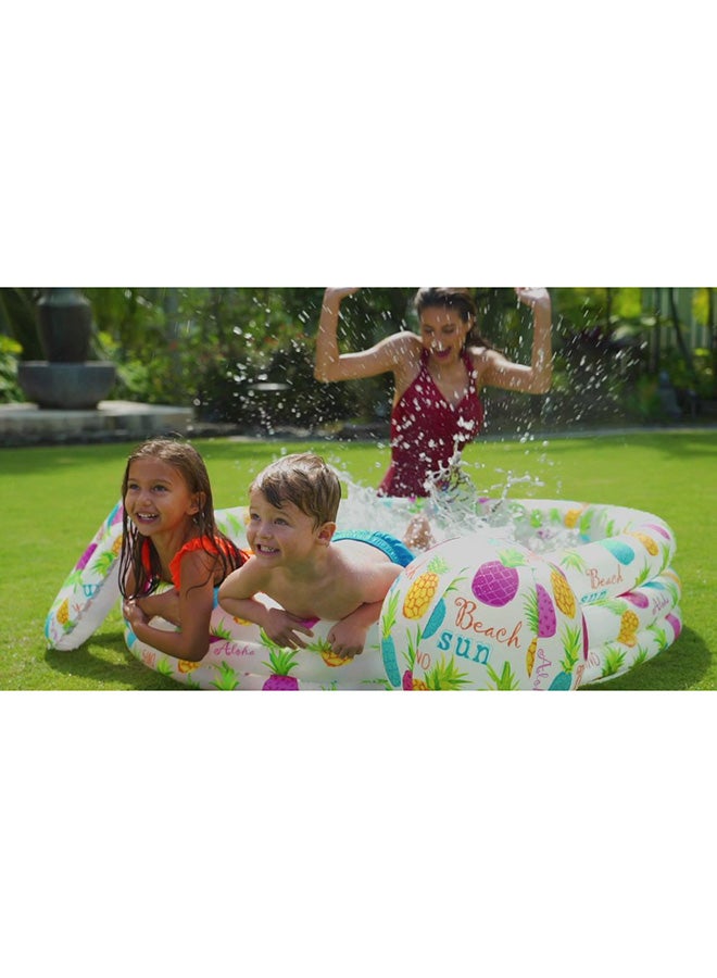INTEX Inflatable Portable Lightweight Compact Pineapple Printed Sun Beach Pool Ball Ring 132x28cm, Multicolour, 3+ Years 132x28cm - Image 4