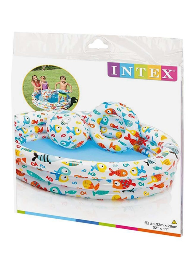 INTEX Inflatable Portable Lightweight Compact Pineapple Printed Sun Beach Pool Ball Ring 132x28cm, Multicolour, 3+ Years 132x28cm - Image 5