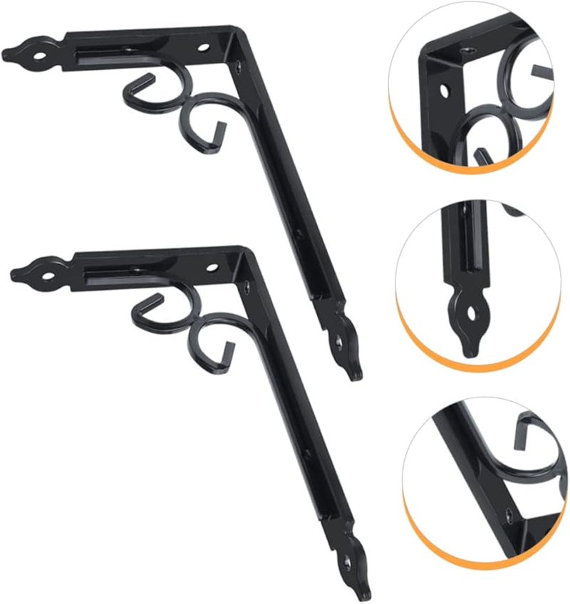 Jojofuny Heavy Duty Floating Shelf Brackets Iron Triangle Mount For Storage 6 Inch - Image 4