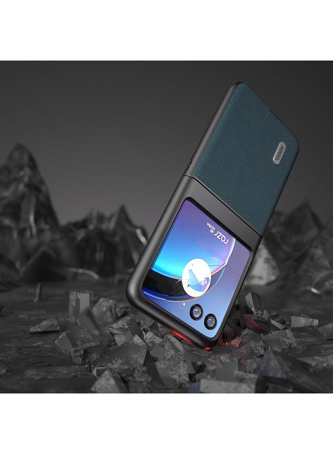 اس-توب جراب لهاتف Motorola Razr 40 Ultra مصنوع من جلد أصلي من ABEEL + جراب من نسيج الليتشي PC - Image 2