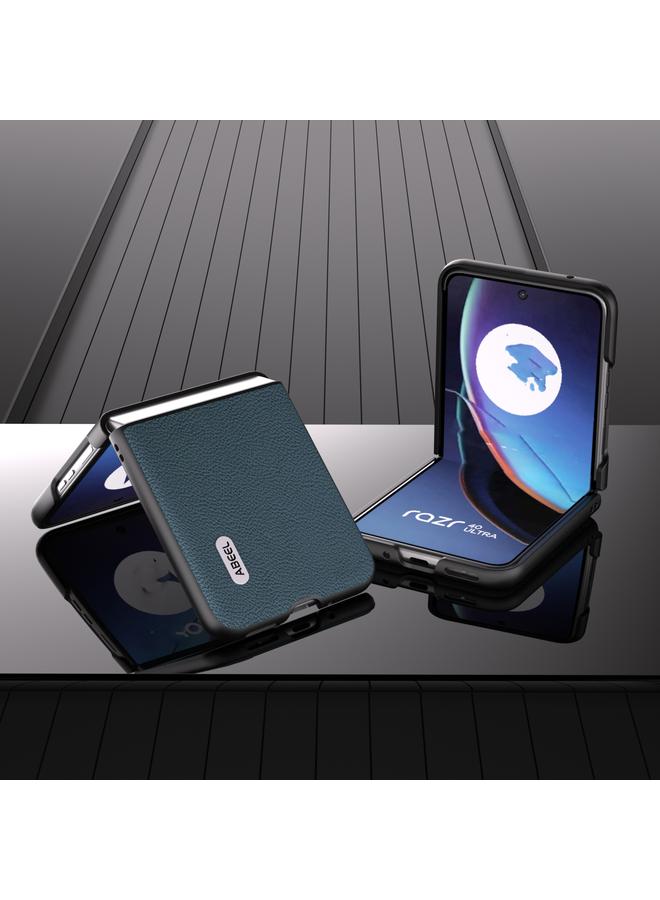 اس-توب جراب لهاتف Motorola Razr 40 Ultra مصنوع من جلد أصلي من ABEEL + جراب من نسيج الليتشي PC - Image 4