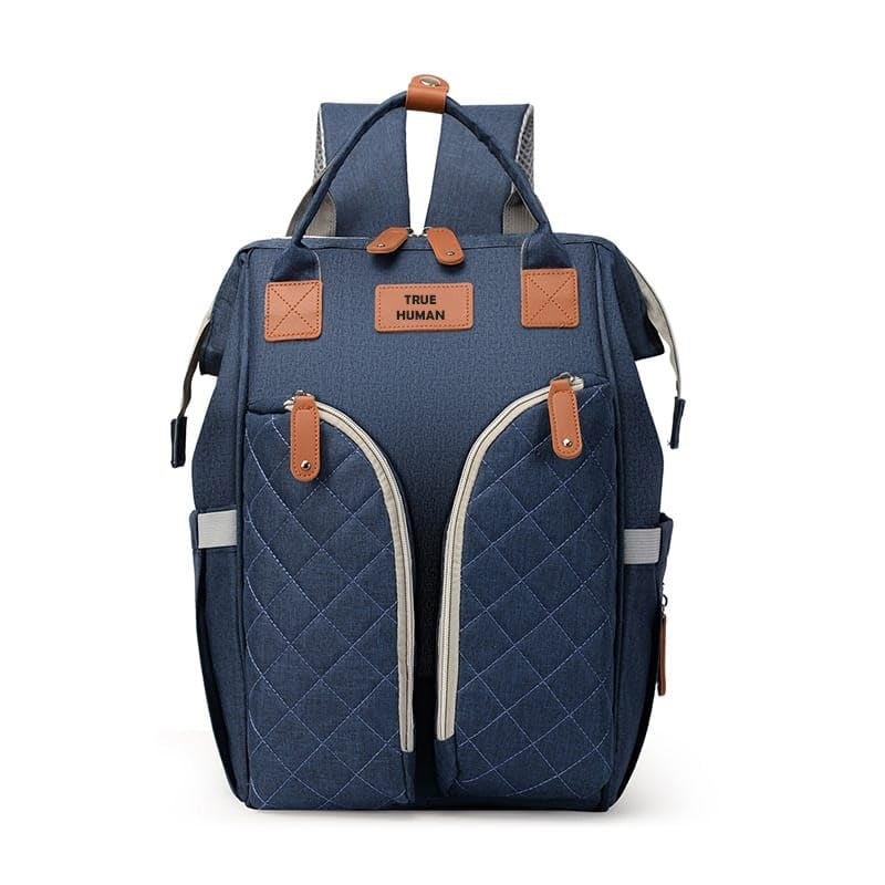 TRUE HUMAN Designer Ultra Premium Multipurpose Diaper Bag, Baby Bags, Anti Theft, Maternity Bag, Baby shower gift, Nappy Bag Mothers Bags (Blue light) - Image 2