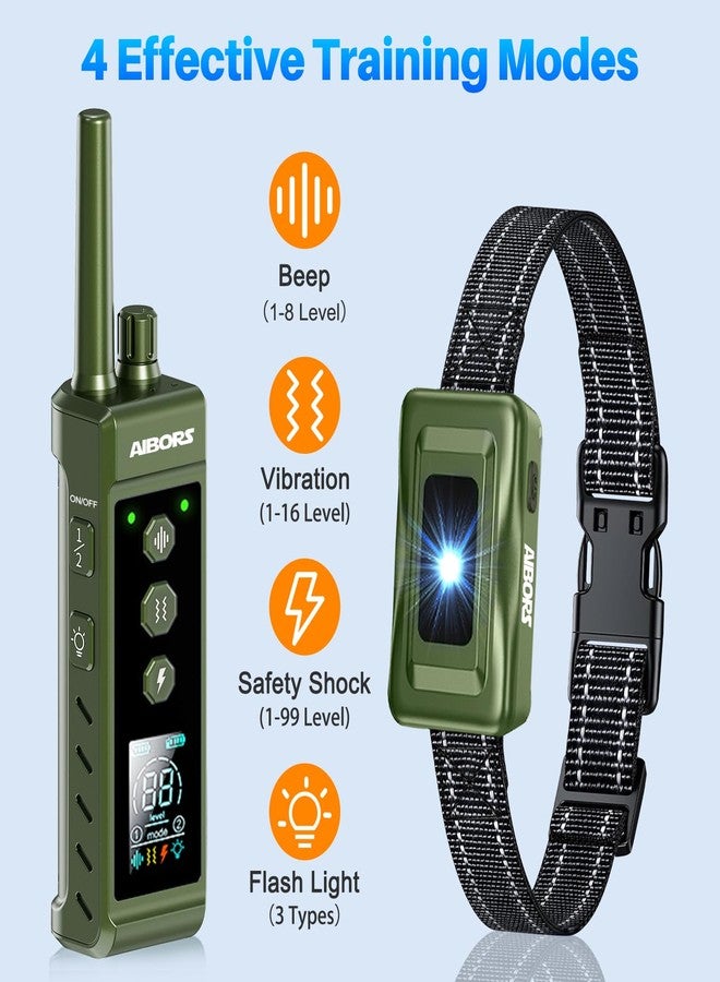 AIBORS Dog Shock Collar - 4300FT Dog Training Collar with Remote,Shock-Lock,Light for Night Walks, Innovative IPX7 Waterproof with 4 Training Modes, Rechargeable E-Collar for 8-150 LBS - Image 2
