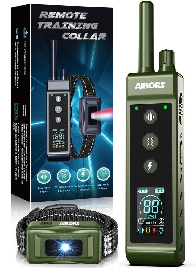 AIBORS Dog Shock Collar - 4300FT Dog Training Collar with Remote,Shock-Lock,Light for Night Walks, Innovative IPX7 Waterproof with 4 Training Modes, Rechargeable E-Collar for 8-150 LBS - Image 1