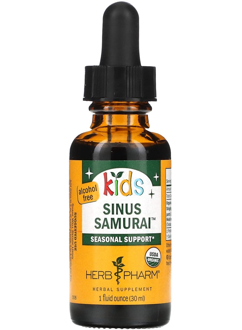 HERB PHARM Kid's Sinus Samurai, Alcohol Free, 1 fl oz (30 ml)