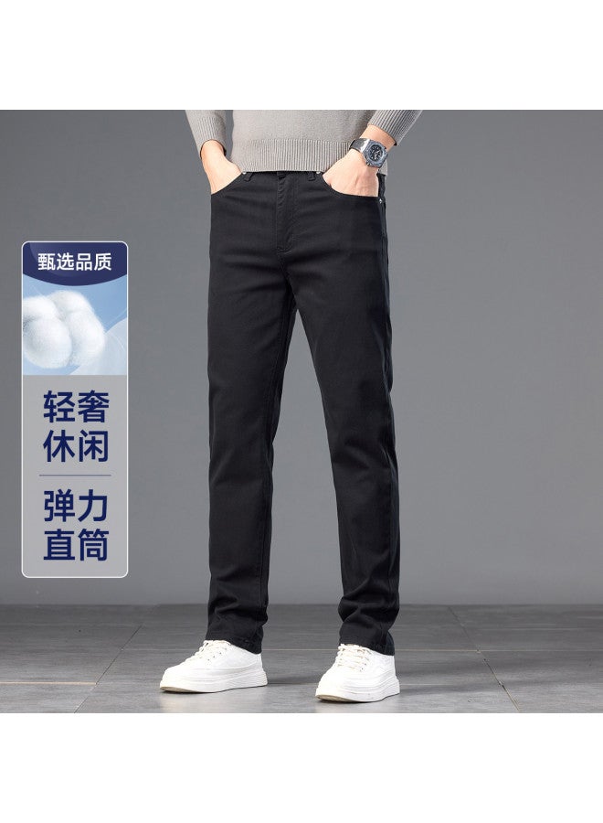 Fapai Men's Jeans Cotton Stretch Comfortable Skin-friendly Casual Straight Leg Daily Commuter Youth Trousers - Image 2