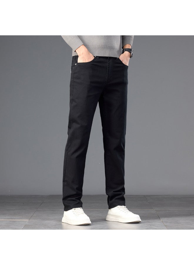 Fapai Men's Jeans Cotton Stretch Comfortable Skin-friendly Casual Straight Leg Daily Commuter Youth Trousers - Image 3