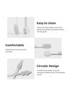 StarAndDaisy Baby Baby Manual Toothbrush And Baby Tongue Cleaner For Toddler Oral Care, Soft Silicone Toothbrush. (White), 1 Count  - Image 3