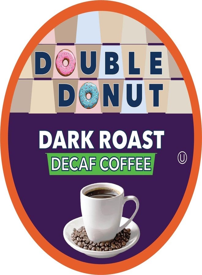 Double Donut Coffee Decaf Dark Roast Coffee Pods, Extra Bold Blend Coffee, Compatible with Keurig K Cups Brewers, 20 Count - Image 2