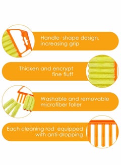 Excefore Window Blind Cleaner Brush, Mini Window Blind Cleaner Duster Tool, Hand-held Cleaner 7 Teeth Shutter Brush Household Cleaning Brush Tool for Window Blinds Air Conditioner 2 Pieces  - Image 4