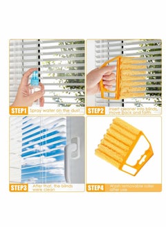 Excefore Window Blind Cleaner Brush, Mini Window Blind Cleaner Duster Tool, Hand-held Cleaner 7 Teeth Shutter Brush Household Cleaning Brush Tool for Window Blinds Air Conditioner 2 Pieces  - Image 5