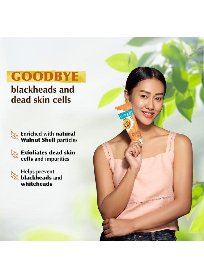 إيفريوث Naturals مقشر الجوز مقشر لطيف للوجه|خالي من البارابين|مع جزيئات قشرة الجوز|يزيل الرؤوس السوداء وخلايا الجلد الميتة|للبشرة الدهنية والجافة والعادية والحساسة 100 جم - Image 3