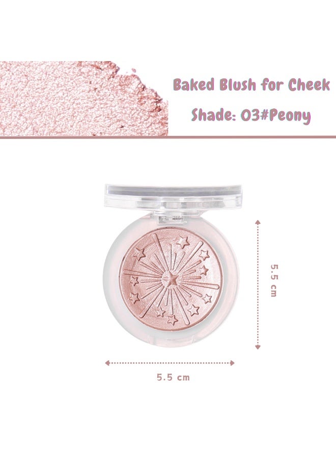 جوي وورلد بودرة أحمر خدود مخبوزة للخدود، بودرة خدود حريرية قابلة للمزج والكونتور وإبراز الوجه للحصول على لمسة نهائية لامعة أو غير لامعة (05 # شامبانيا) - Image 5