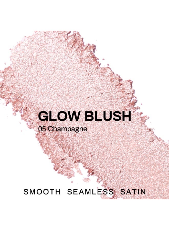 جوي وورلد بودرة أحمر خدود مخبوزة للخدود، بودرة خدود حريرية قابلة للمزج والكونتور وإبراز الوجه للحصول على لمسة نهائية لامعة أو غير لامعة (05 # شامبانيا) - Image 3