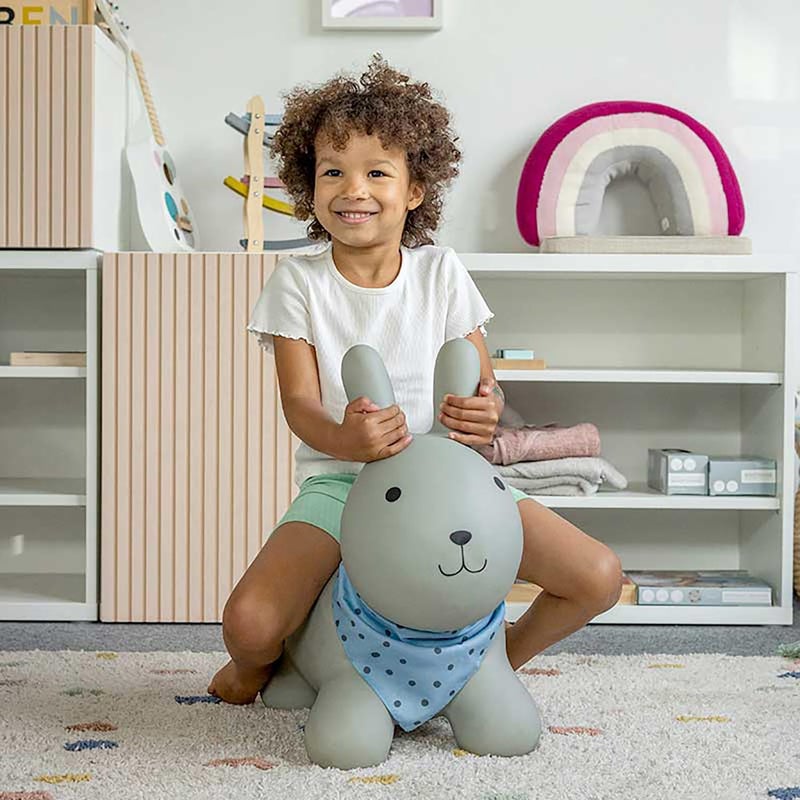 Kindsgut Bouncy Animal Hopper Rabbit for Children, Designed in Germany, Playful and Modern Colors, air Pump Included, Indoors and Outdoors - Image 4