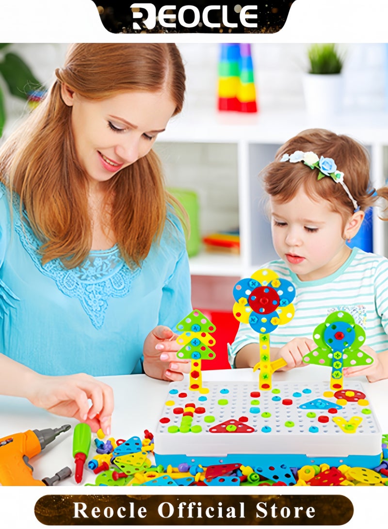 REOCLE Kid's Screwdriver Toy Set Mixed 3D Building Block Puzzle Toy with DIY Screwdriver Tool Play Toolbox Creative Game Accessories for Child Ages 3-10 Years Old - Image 5