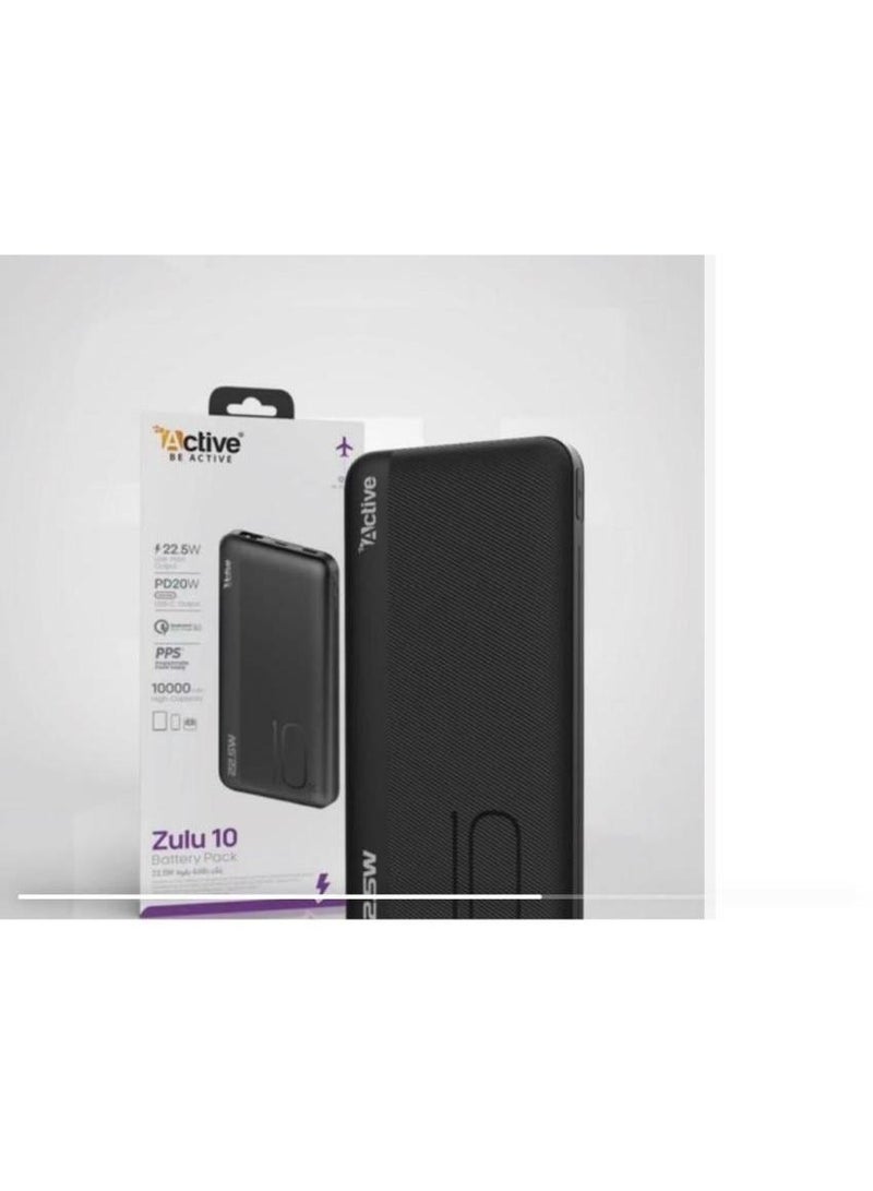 آكتف بنك الطاقة Active Zulu 10 10000mAh Slim Power Bank مع شحن سريع 22.5 وات، PD 20W وPPS للهواتف الذكية والأجهزة اللوحية - Image 2