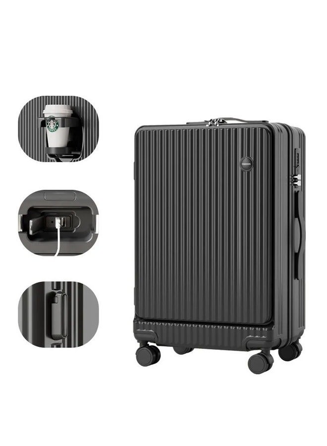 عربست حقيبة سفر خفيفة الوزن مع شحن USB وحامل الأكواب – شنطة سفر متينة للطلاب بسعة كبيرة وعجلات متعددة الاستخدامات - Image 1