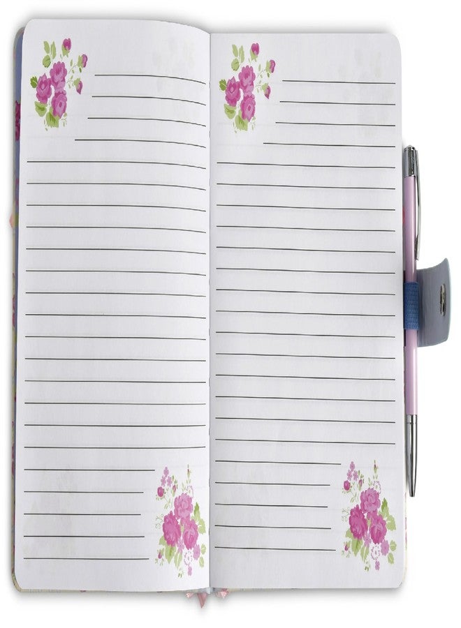 iscream Vegan Leather Satin Ribbon Accent Lined-Page 8.5" Journal with Ball Point Pen - Vintage Vibes - Image 3